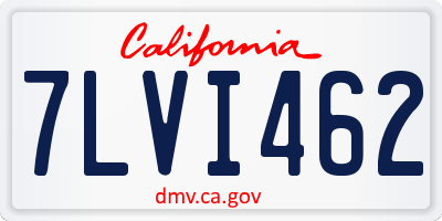 CA license plate 7LVI462