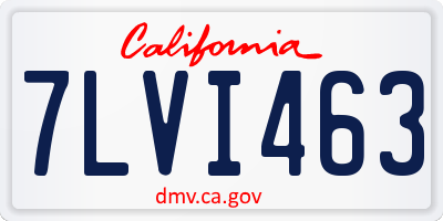 CA license plate 7LVI463