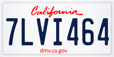 CA license plate 7LVI464