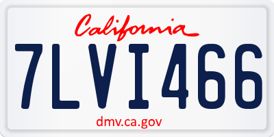 CA license plate 7LVI466