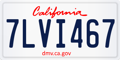 CA license plate 7LVI467
