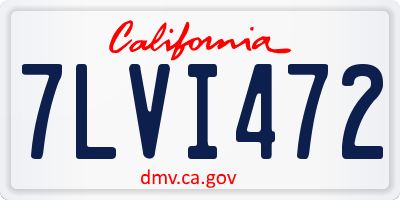 CA license plate 7LVI472