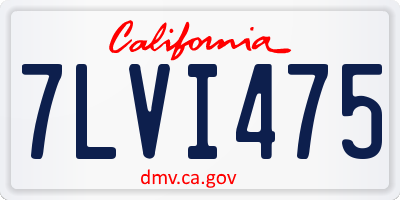CA license plate 7LVI475