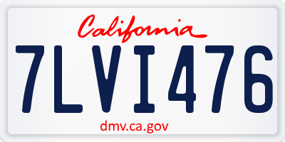CA license plate 7LVI476