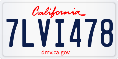 CA license plate 7LVI478