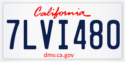 CA license plate 7LVI480