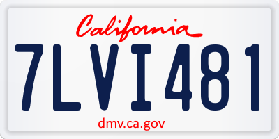 CA license plate 7LVI481