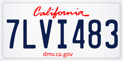 CA license plate 7LVI483