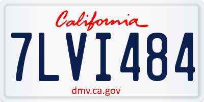 CA license plate 7LVI484