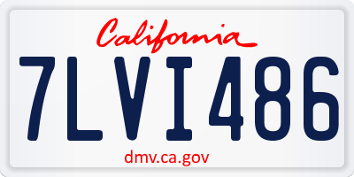 CA license plate 7LVI486