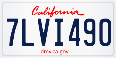 CA license plate 7LVI490
