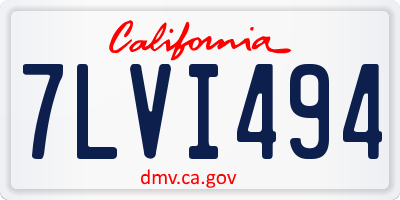 CA license plate 7LVI494
