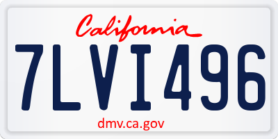 CA license plate 7LVI496