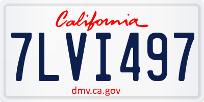 CA license plate 7LVI497