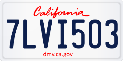 CA license plate 7LVI503