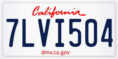 CA license plate 7LVI504