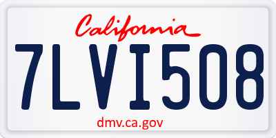 CA license plate 7LVI508