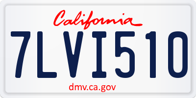 CA license plate 7LVI510