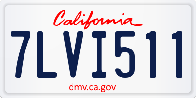 CA license plate 7LVI511