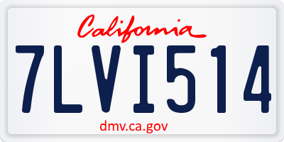CA license plate 7LVI514