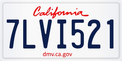 CA license plate 7LVI521