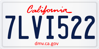 CA license plate 7LVI522