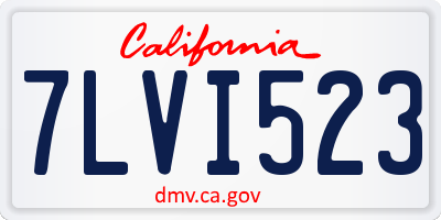 CA license plate 7LVI523