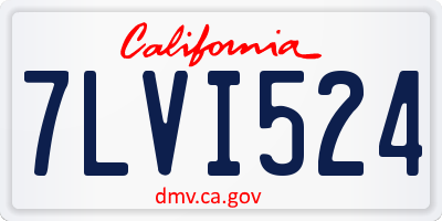 CA license plate 7LVI524