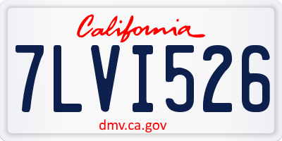 CA license plate 7LVI526