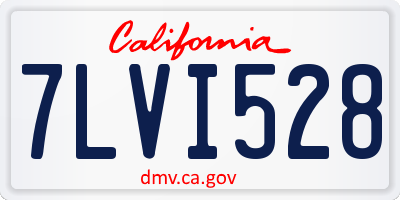 CA license plate 7LVI528
