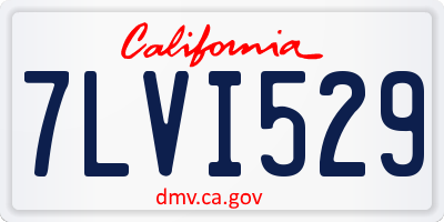 CA license plate 7LVI529