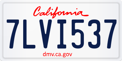 CA license plate 7LVI537