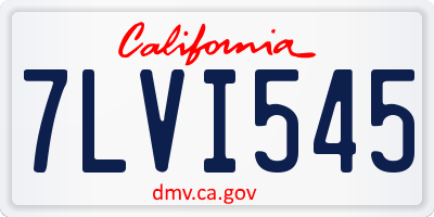 CA license plate 7LVI545