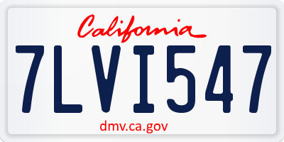 CA license plate 7LVI547