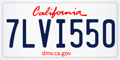 CA license plate 7LVI550