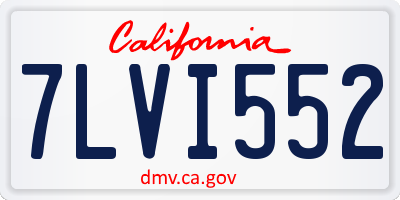 CA license plate 7LVI552