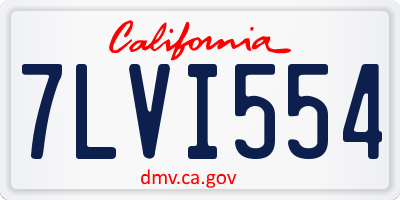 CA license plate 7LVI554