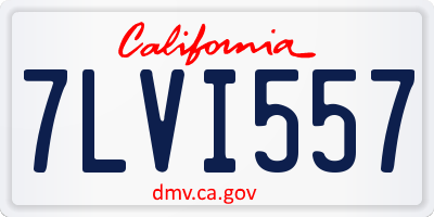 CA license plate 7LVI557