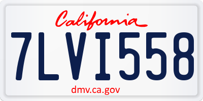 CA license plate 7LVI558