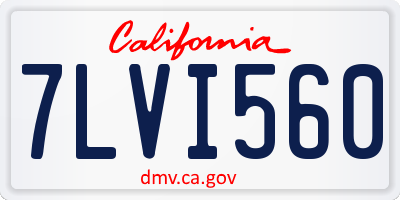 CA license plate 7LVI560