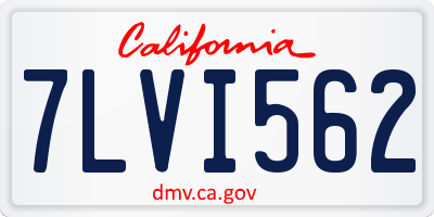 CA license plate 7LVI562