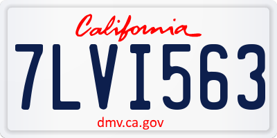 CA license plate 7LVI563