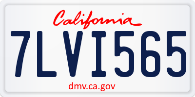 CA license plate 7LVI565