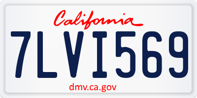 CA license plate 7LVI569