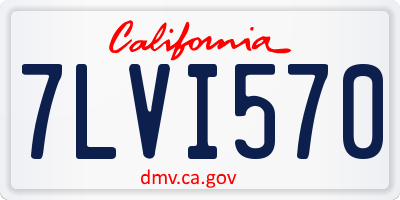 CA license plate 7LVI570
