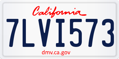 CA license plate 7LVI573