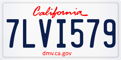 CA license plate 7LVI579