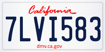 CA license plate 7LVI583