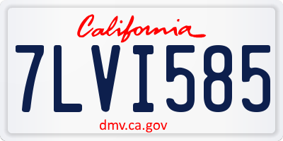 CA license plate 7LVI585