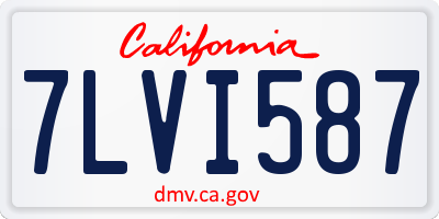 CA license plate 7LVI587